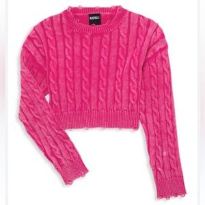 KATIEJ NYC Gabby Sweater In Hot Pink M